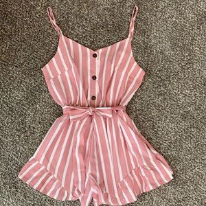 NWOT Striped Ruffled Romper